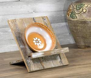 Support de livre de cuisine en bois 10x12 et support de lecture pour livres ouverts et fermés brun brossé - Product Image 5