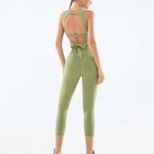 Ensemble de Sport respirant à séchage rapide pour femme, deux pièces, soutien-gorge de Fitness et pantalon, taille haute, Scrunch fesses, Leggings de gymnastique - Product Image 4