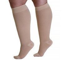 Chaussettes de compression médicales unisexes grande taille, antibactériennes, séchage rapide, respirantes, hautes jusqu'au genou, pour varices et course à pied