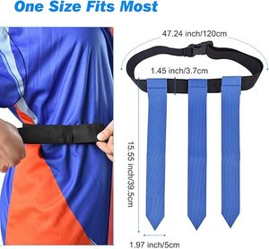Set sabuk sepak bola bendera dan lingkaran yang dapat disesuaikan dengan <span class=keywords><strong>3</strong></span> bendera Per sabuk untuk permainan aman non-kontak - Product Image 2