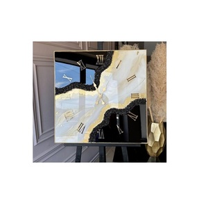 Unique designer resin <b>wall</b> <b>clock</b> with sunset colors and smooth contours for cozy modern home environments - Product Image 2