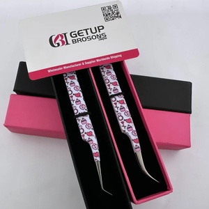 Haute Qualité Meilleure Conception Papier Revêtement 45 Degrés Argent Pointe Courbe Extension De Cils Pince À Épiler En Acier Inoxydable Beauté Instruments - Product Image 3