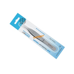 Pince manuelle en acier inoxydable pour greffe de cheveux, forceps coudé pour implantation capillaire, pince d'implantation FUE, haute qualité, certifiée CE - Product Image 1