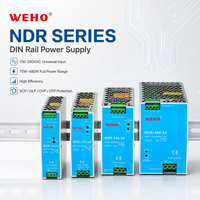WeHo NDR EDR HDR MDR DR 60W 75W 120W 240W AC DC 12V 24V 48V Catu Daya Switching Industri yang Dapat Disesuaikan untuk Rel Din