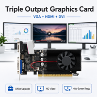 Nueva Tarjeta Gráfica de Bajo Perfil GT730 de 4GB DDR3 con Ventilador para PCI Express con Puertos DVI y VGA para PC de Escritorio