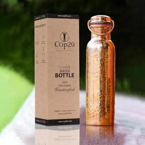 Ayurvedic inspired <b>metal</b> copper <b>water</b> <b>bottle</b> for traditional <b>water</b> storage and chemical free healthy drinking habit - Product Image 4