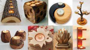 SCI Display Wood Candle Stand for Wedding <b>Parties</b> Tabletop <b>Tea</b> Light with Scented Vessels for Christmas <b>Decorations</b> - Product Image 3