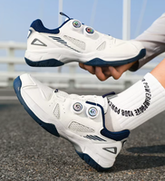 Chaussures de tennis de table et de badminton en microfibre avec logo personnalisé, à fermeture à boucle rotative, respirantes, résistantes à l'usure, décontractées pour hommes