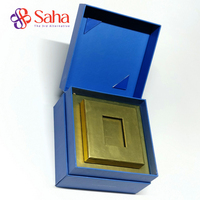 Caja de Joyería de Papel Kraft Biodegradable Hecha a Mano, Cajas Rígidas Reciclables con Solapa Abatible, Laminación Mate, Recubrimiento UV, Grabado en Relieve