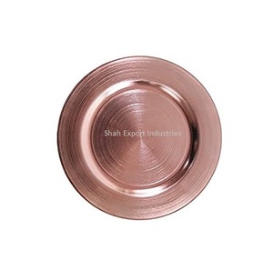 Assiette de présentation en acier inoxydable peinte à la main, forme ronde, sans danger pour les aliments, personnalisable pour la maison, les mariages, les fêtes, la vaisselle de table - Product Image 2