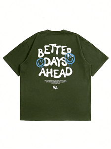 Người Đàn Ông Tùy Chỉnh OEM Khẩu Hiệu Phim Hoạt Hình Đồ Họa Quá Khổ T-Shirt 100% Cotton Rắn Màu Sắc Giản Dị Thoáng Khí Nhanh Chóng Khô - Product Image 2