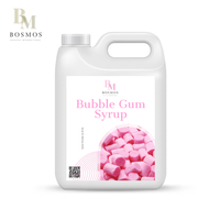 Sirop de Chewing-gum Bosmos 2,5 kg Bouteille Liquide Rose - Meilleur Fournisseur Taïwanais de Thé aux Perles, Sirop de Fruits Concentré Certifié HALAL