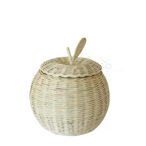 Wholesale high quality and best selling rattan storage basket white rattan storage basket for kids for home decor
