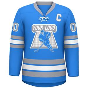 Maillot de hockey sur glace personnalisé réversible en coton 100% respirant, teint en pièce, avec broderie sergé, pour entraînement d'équipe, vente en gros - Product Image 5
