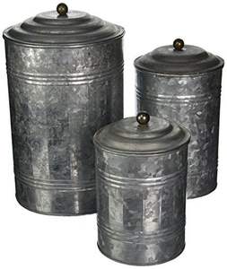 Traditional Galvanized Canister Set With Durable Steel Construction Providing Long Term Storage And Decorative Value - Product Image 3