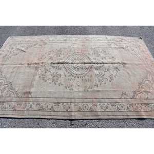 Alfombra turca de 5.6x8.4 pies, alfombra gris con lunares de lana - Product Image 3