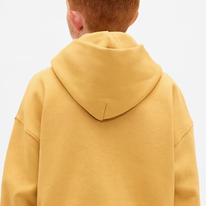 เสื้อฮู้ดเด็กผู้ชายสีพื้น สำหรับขายส่งและสั่งซื้อจำนวนมาก พร้อมดีไซน์ไหล่ตกและโลโก้แบบกำหนดเอง สำหรับฤดูหนาว แขนยาว ปี 2026 - Product Image 5