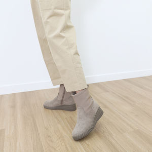 [JSHOE] Bottines à plateforme en daim pour femmes, talon compensé de 5 cm, chaussures décontractées pour la marche - Product Image 6