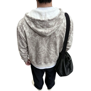 Sweat-shirt à capuche zippé pour homme, imprimé camouflage, en polaire douce et respirante, coupe oversize, coupe-vent, pour l'automne et le streetwear - Product Image 2
