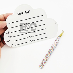 High Quality Square Eyelash Tiles White Cloud <b>Lash</b> Holder Heart Handmade Acrylic <b>Magnetic</b> Eco-Friendly Eyelashes tiles mink - Product Image 1