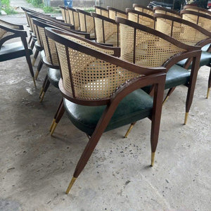 WOMLY Women's Coat with Mesh Back <b>Oak</b> Wood <b>Frame</b> and Brass-Covered Legs GCF175 Chair - Product Image 4