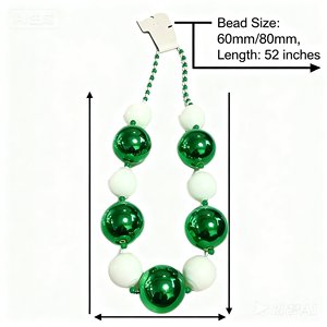 Perle Giganti per Mardi Gras e Laurea - Decorazioni Vivaci Verde e Bianco per Festa di San Patrizio - Ornamenti e Regali in ABS per Carnevale e Parate - Product Image 2