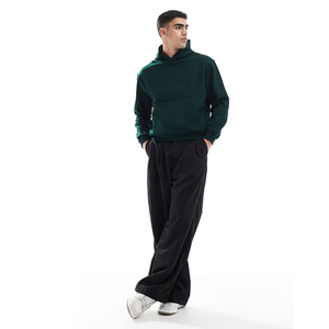 เสื้อฮู้ดผู้ชายแบบสวมหัวมีฮู้ดทรงหลวมสไตล์100% ผ้าคอตตอน - Product Image 3