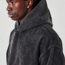 Jersey personalizado de 100% algodón con estampado de pantalla, Sudadera con capucha cuadrada en blanco de gran tamaño, sudaderas con capucha de lavado ácido Vintage para hombre, sudaderas de gran tamaño - Product Image 4