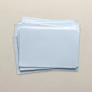 Papel de algodão com borda azul celeste 300gsm 11x17 cm Cartão feito à mão