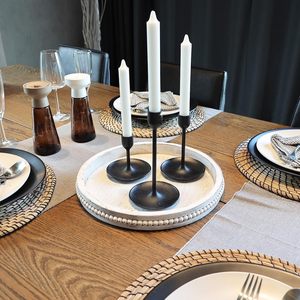 Plateau de service en bois blanc de luxe avec pièce de déclaration haut de gamme au design artisanal unique pour la décoration intérieure quotidienne et les événements - Product Image 6
