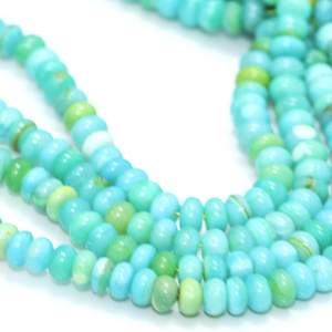 Hermosas cuentas de ópalo verde playa, forma redonda lisa, 7-10 cuentas de ópalo verde playa, cuentas de piedras preciosas lisas, calidad AAA. - Product Image 3