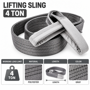 Eslinga de Elevación Plana de 4 Toneladas, Poliéster de Alta Resistencia, Directo de Fábrica, Fabricante Profesional para Distribución Mundial - Product Image 4