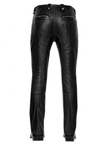 Pantalon en cuir léger et droit de qualité supérieure, longueur standard, tissu à séchage rapide, style décontracté avec fermeture boutonnée - Product Image 2