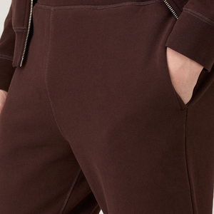 Pantalon de jogging personnalisé en coton uni à imprimé bouffant Pantalon de jogging brodé Baggy surdimensionné en polaire marron pantalon de survêtement pour homme - Product Image 4