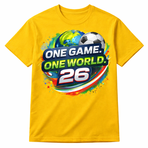 One Game One World 26 เสื้อยืดคอกลมแขนสั้นผ้าฝ้าย 100% สำหรับผู้ชาย เป็นมิตรกับสิ่งแวดล้อม ป้องกันรังสียูวี พิมพ์ลายดิจิทัล - Product Image 1