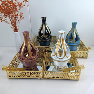 Quemador de incienso de cerámica hecho a mano árabe con bandeja de Metal personalizado Oriente Medio lujo Oud Bakhoor incienso última llegada - Product Image 6
