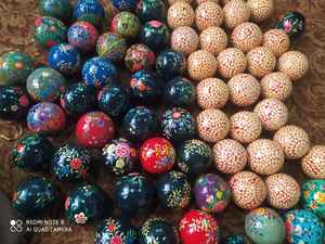 Adornos de papel maché para decoración navideña, bola colgante pintada a mano, bola de papel artesanal personalizada de diseñador para decoración de fiesta - Product Image 4