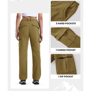 Pantalon Softshell respirant pour femmes Offre Spéciale résistant à l'eau doublé polaire pantalon Softshell confortable de haute qualité pour hommes - Product Image 2