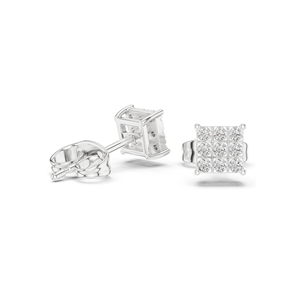 0.18 CT Lab <b>Diamond</b> Stud <b>Earrings</b> VVS-VS EF Clarity 18KT, 14KT, 10KT Gold & 925 Silver Rose, Yellow, White Gold & - Product Image 3
