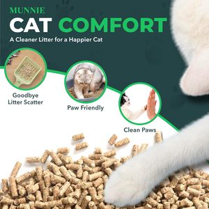 Litière pour chat Munnie 30L Biodégradable Sans poussière Non parfumée Ultra-absorbante Briquette de litière pour chat pour chats et chatons - Product Image 5