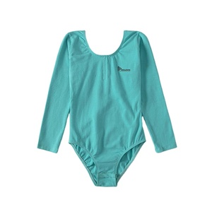 Vente en gros de justaucorps de ballet à manches longues pour filles, en coton et élasthanne, vêtements de danse, tenue d'entraînement de gymnastique, douce et confortable - Product Image 1