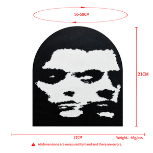 Gorro de calavera de invierno de punto de Jacquard Y2K personalizado con logotipo completo gorros Premium - Product Image 6