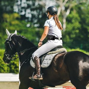 2 Packs de ceintures équestres pour femmes Sac de taille pour téléphone 1,5 pouce Ceinture d'équitation élastique avec boucle en argent - Product Image 2