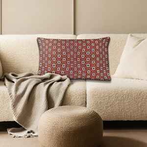 Coussin à imprimé floral bohème - Design Kilim vintage unique, 12"x12" - 30x30 cm - Product Image 4