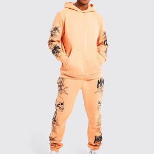 Conjunto Deportivo Estampado con Diseño de Calavera, Sudadera con Capucha y Pantalones Jogger, Ropa Deportiva de Invierno para Hombre, Nuevas Modas de Fábrica al por Mayor - Product Image 1
