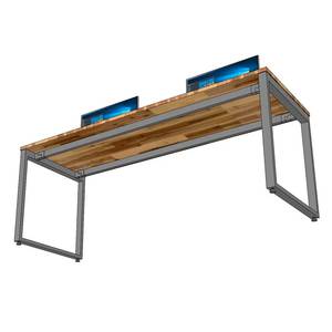Industrial-Style 200x70cm Acacia <b>Wood</b> <b>Desk</b> with Iron Legs & <b>Solid</b> <b>Wood</b> Construction for Home/Study Use - Product Image 4