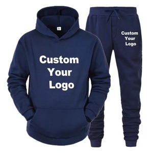 Chándales para hombre y mujer, Conjunto de sudadera con capucha personalizada con texto y logotipo de diseño original, conjunto de sudadera y pantalones de chándal estampados, conjunto de 2 piezas - Product Image 1