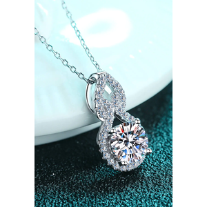 จี้เพชรโมอิสซาไนต์สีเงิน 1 กะรัต รุ่น Infinity Spark คอลเลคชั่นสร้อยคอสุดหรู - Product Image 3