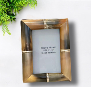 Beads Art Brown Buffalo Horn Marco de fotos de madera 4-6 pulgadas Fácil instalación Alta calidad Exportación-Grado Decoración para el hogar Regalo - Product Image 1
