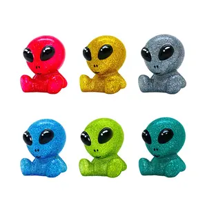 도매 새로운 장난감 반짝이 6cm 비닐 외계인 목욕 장난감 아기 욕실 동물 컬렉션